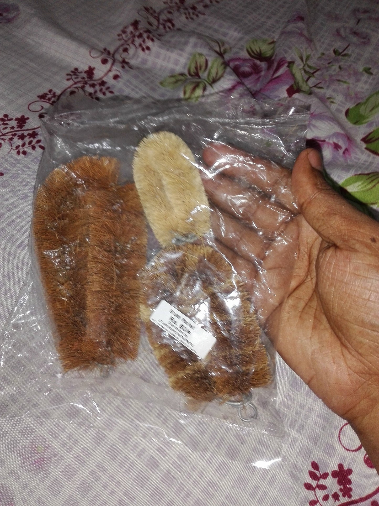 3 size set Coconut husk Fiber Vegetable Dish Scrubbing Brush Natural Eco Friendly