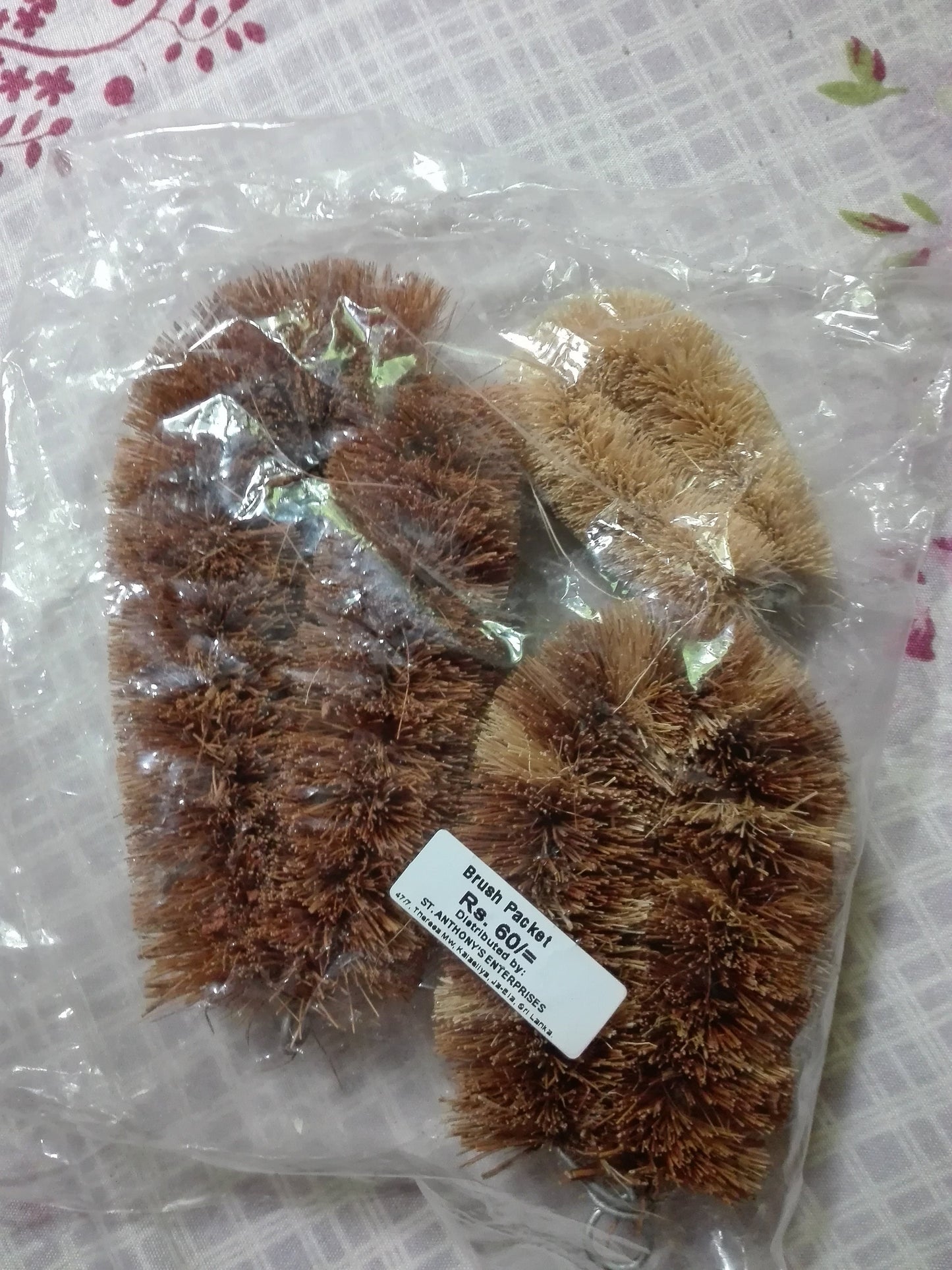 3 size set Coconut husk Fiber Vegetable Dish Scrubbing Brush Natural Eco Friendly